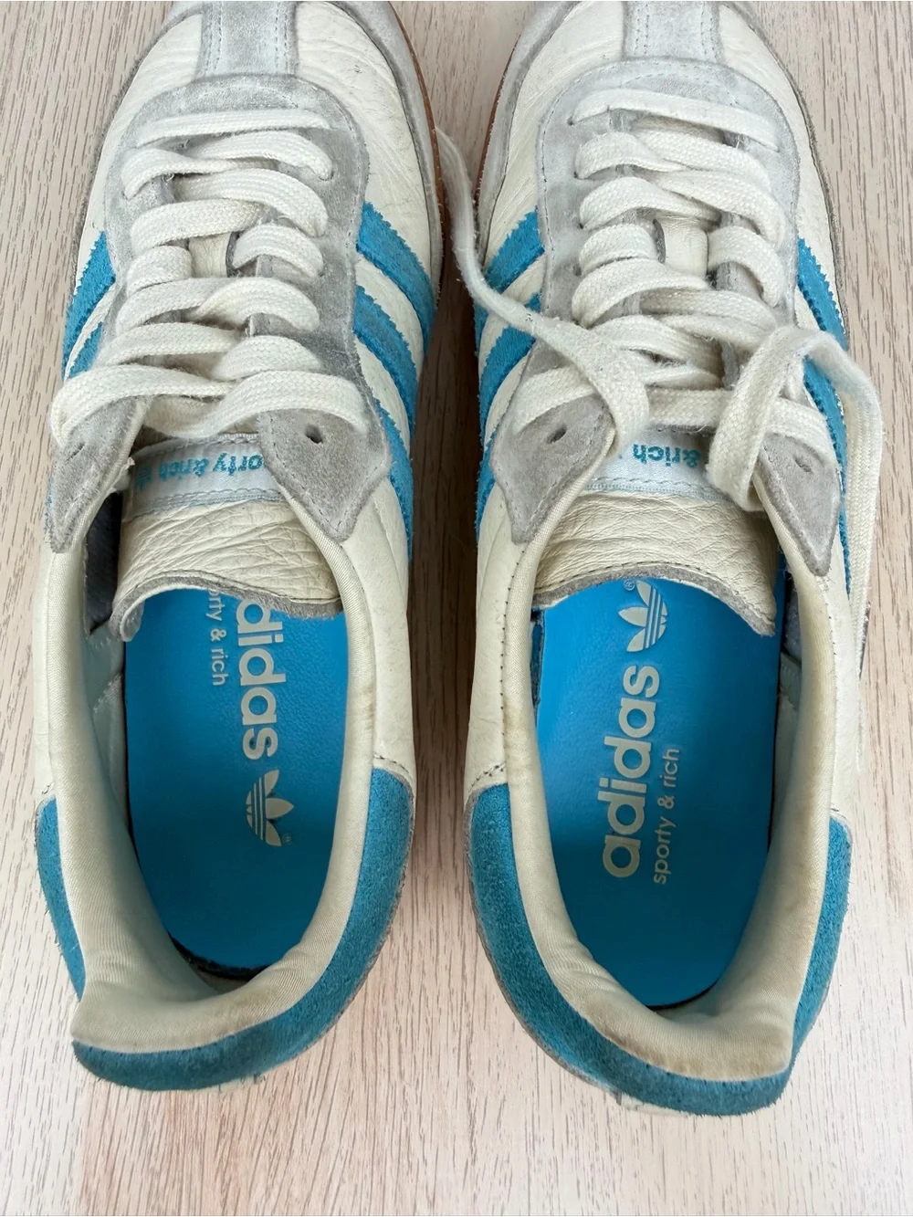 adidas x Sporty & Rich Samba OG Cream Blue IE7096 Sneakers US 6
